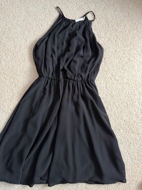 Lush Black Halter Mini Dress